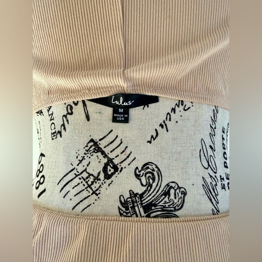 Lulu's Ribbed Open Back Cream Maxi Dress - Picture 4 of 7